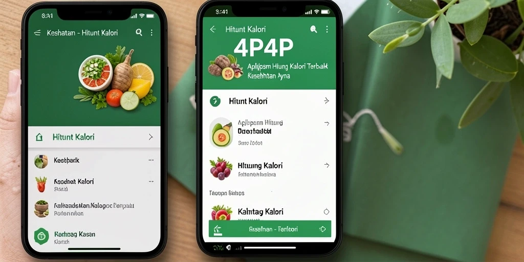 Tampilan antarmuka 4P4P menampilkan fitur hitung kalori yang mudah digunakan.