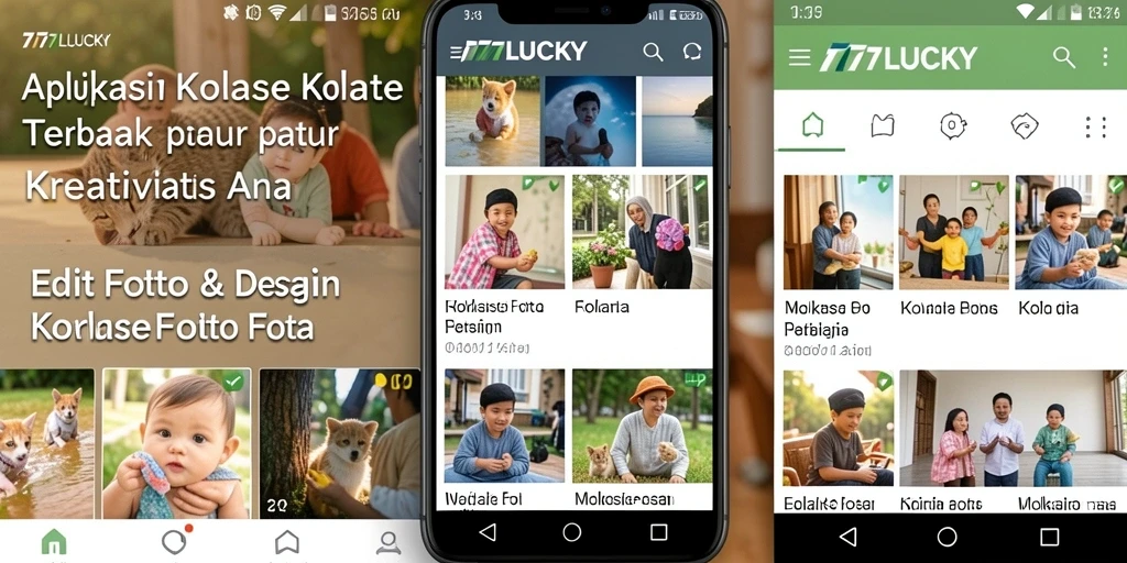 Screenshot antarmuka 777LUCKY yang menunjukkan fitur kolase foto.