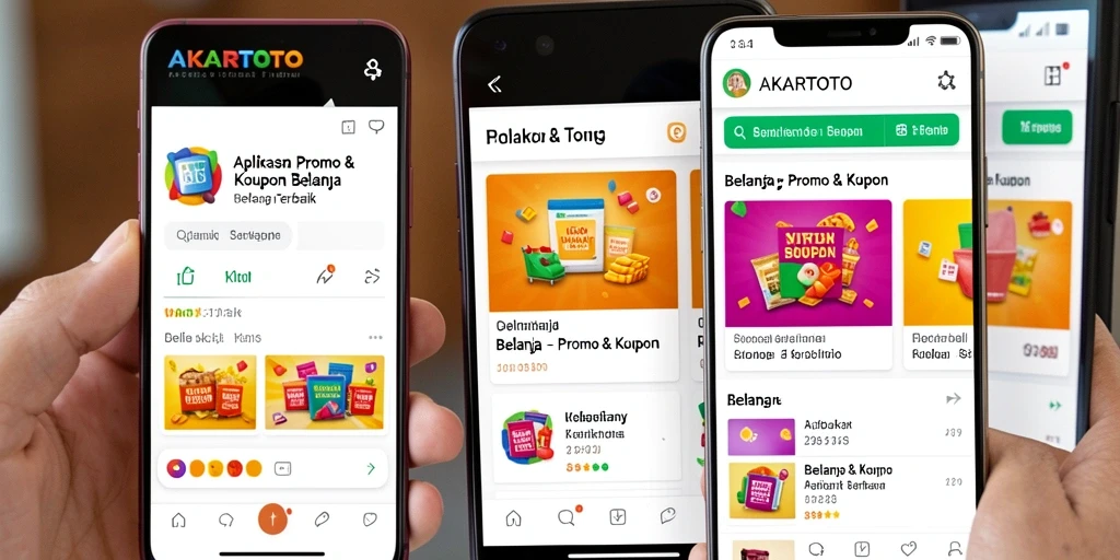 Tampilan antarmuka aplikasi AKARTOTO dengan berbagai pilihan promo