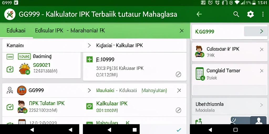 Antarmuka GG999 yang memudahkan perhitungan IPK