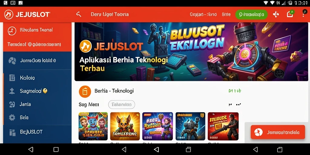 Antarmuka JEJUSLOT yang modern dan informatif.