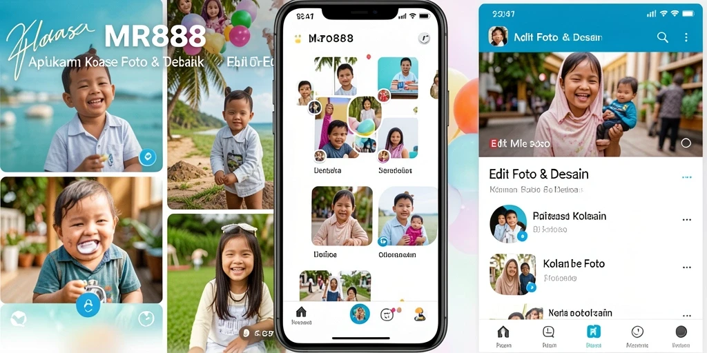 Tampilan antarmuka MR888 untuk aplikasi Kolase Foto yang menarik.