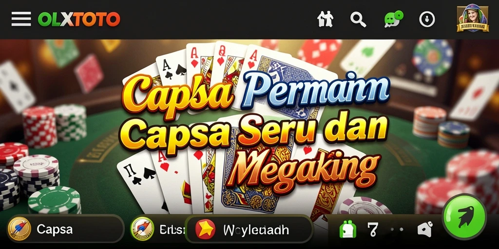 Screenshot OLXTOTO menampilkan antarmuka permainan Capsa yang menarik.
