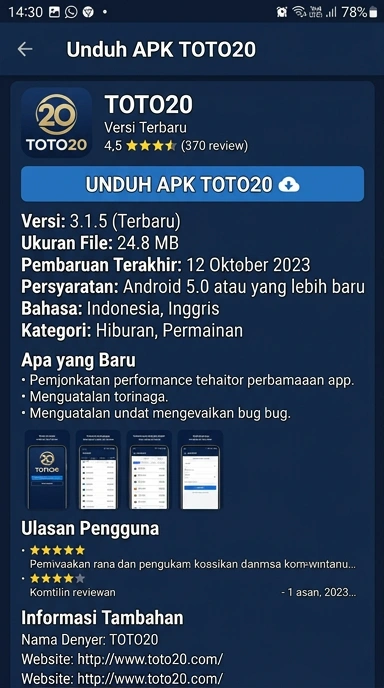 Toto20: Panduan Lengkap Unduh dan Instal APK